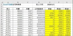 Excel根据工龄计算年终奖方法